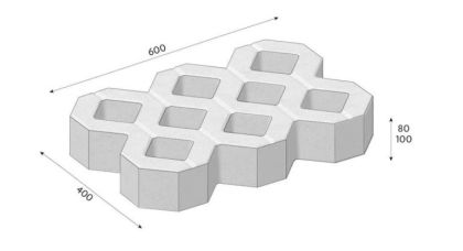 CSB VEGETAČNÍ TVÁRNICE velká 60 x 40 x 10 cm Šedá (paleta 36 ks)
