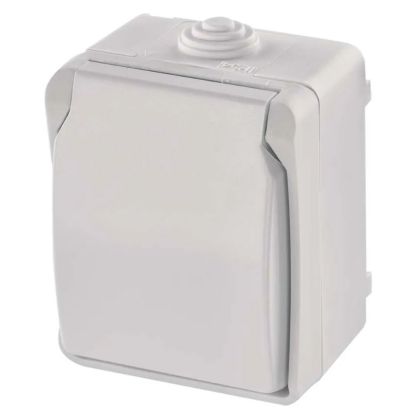 Zásuvka nástěnná, bílá, IP54