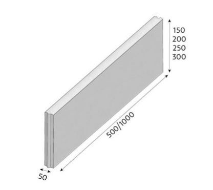CSB OBRUBNÍK ZAHRADNÍ R20 5 x 20 x 50 cm Černá (paleta 120 ks) 