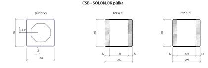 CSB NEWBLOK/SOLOBLOK stříška půlka okr 23 x 26 x 5 cm (paleta 160 ks)
