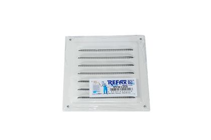 Mřížka ventilační kovová pozinkovaná bílá se síťkou 125 x 125 mm
