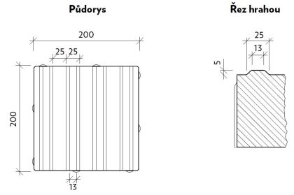 CSB QUADRO 8 Červená vodící drážka neskladba (paleta 9,6 m² / vrstva 0,96 m²)
