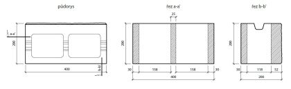CSB CSBLOK 20 jednostranně štípaná s prořezem 40 x 20 x 20 cm Okr (paleta 60 ks)