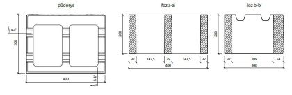 CSB CSBLOK 30 jednostranně štípaná s prořezem 40 x 30 x 20 cm Červená (pal. 40 ks)