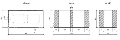 CSB CSBLOK 20 40 x 20 x 20 cm Červená čtyřstranně štípaná (pal. 50 ks)