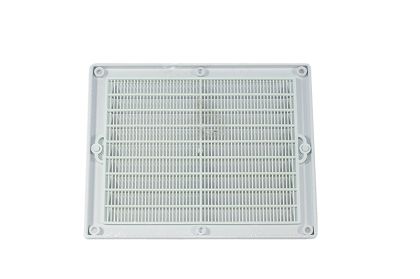 Mřížka ventilační PVC hranatá bílá se síťkou 175 x 146 mm - univerzální B