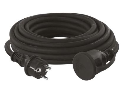 Venkovní prodlužovací kabel 10 m / 1 zásuvka / černý / guma-neopren / 230 V / 2,5 mm²