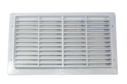 Mřížka ventilační PVC hranatá bílá 380 x 230 mm