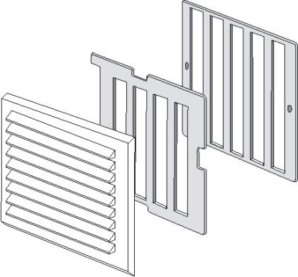 Mřížka ventilační PVC hranatá bílá 380 x 230 mm