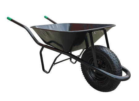 Kolečko stavební, nafukovací  kolo, 60L, tažená, smontované, černé