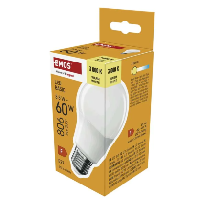 LED žárovka Basic A60 / E27 / 8,8 W (60 W) / 806 lm / teplá bílá