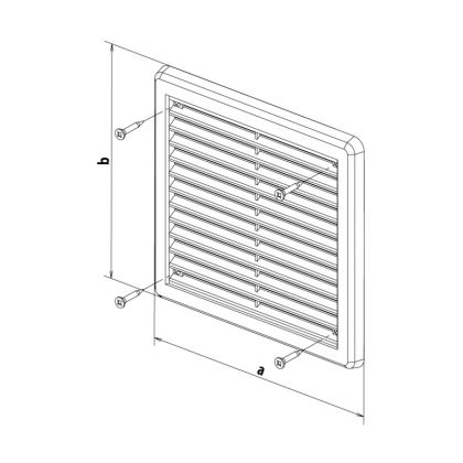 Větrací mřížka se síťovinou - krytka 250 x 250 mm - Bílá