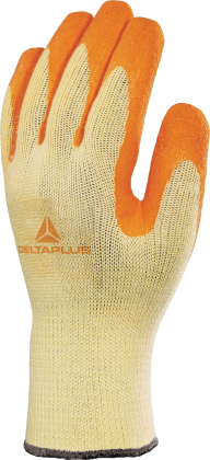 Rukavice úpletové bavlna/polyester žluto-oranžová – vel.8