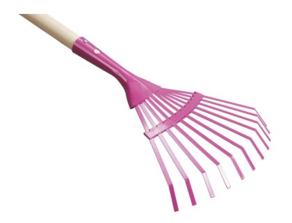 Hrábě ploché 11 prutů dětské kovové 25 cm, násada 75 cm