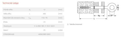 Fischer Lešenářská kotva GS 12 x 300 (balení 25 ks)