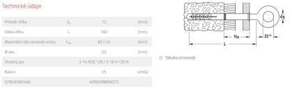 Fischer Lešenářská kotva GS 12 x 160 (balení 25 ks)