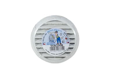 Mřížka ventilační PVC kulatá bílá se síťovinou D106 mm - univerzální
