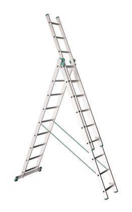 Žebřík Al, 3 x 7 příček, 2,01 m, 3,99 m, 2,70 m, ALVE 7607