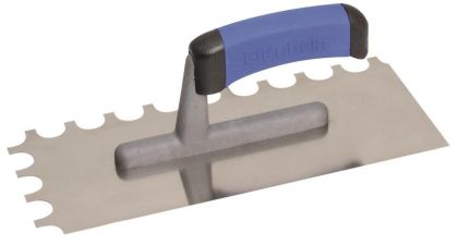 Hladítko nerez půlkulatý zub, 270 x 130 mm, gumová rukojeť M 