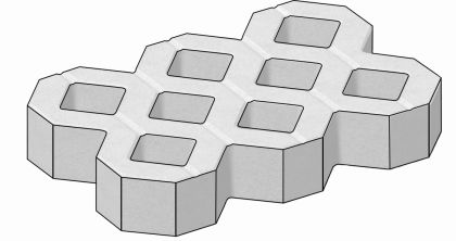 CSB VEGETAČNÍ TVÁRNICE velká 60 x 40 x 8 cm Šedá (paleta 44 ks)