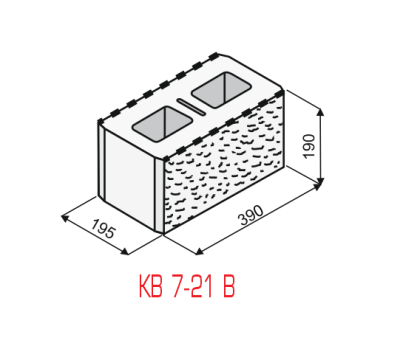 KB Zdící tvarovka 7 - 21 B - Přírodní