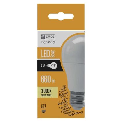 ZL4005 - Žárovka LED A60 8W(51W) 660lm E27 WW