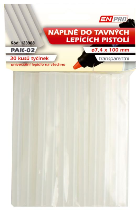 Lepidlo tavné PAK 02, Ø 7,4 x 100 mm, 30 ks, transparentní, ENPRO 