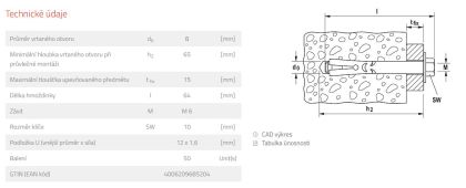 Fischer Plášťová kotva FSA 8/15 x 64 mm S M6 (balení 50 ks)