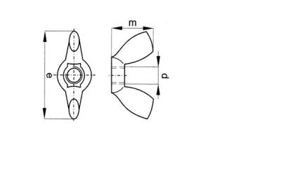 Matice křídlatá DIN315 M8 (balení 6 ks) - DOPRODEJ