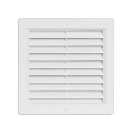 Větrací mřížka s rámečkem a síťovinou bílá 200 x 200 mm - VÝPRODEJ