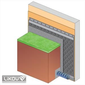 Nopová fólie LINOP 08-D 500/110 GEO - 500 + 110 g/nop 8 mm/2,0 x 20 m s geotextilií (bal. 40 m²)