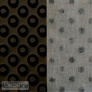 Nopová fólie LINOP 08-D 500/110 GEO - 500 + 110 g/nop 8 mm/2,0 x 20 m s geotextilií (bal. 40 m²)