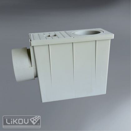 Geiger šedý s boční výpustí (mokrý) 80 (100)/100 (110) mm (bal. 18)