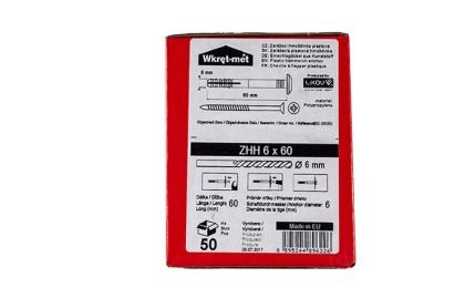 Zatloukací hmoždinka ZHH 06/060/50 ks/ plastová zarážecí Polypropylen (bal. 50/800 ks)