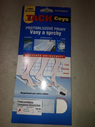 Páska protiskluz. transparent 25cmx2,5cm TACK CEYS - DOPRODEJ