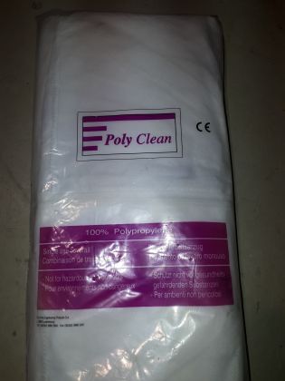 Overal bílý s kapucí PP vel.L POLYCLEAN