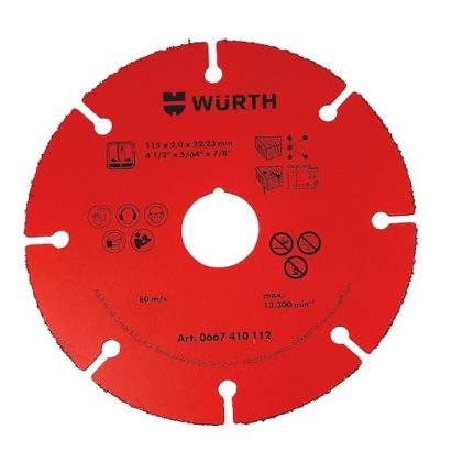 Würth Řezný kotouč s karbidovým potahem 115 mm, tl. 2 mm