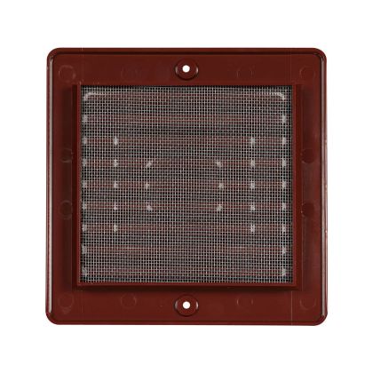 Větrací mřížka s rámečkem a síťovinou hnědá 150 x 150 mm