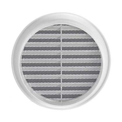 Větrací mřížka kruhová se síťovinou bílá 125 mm