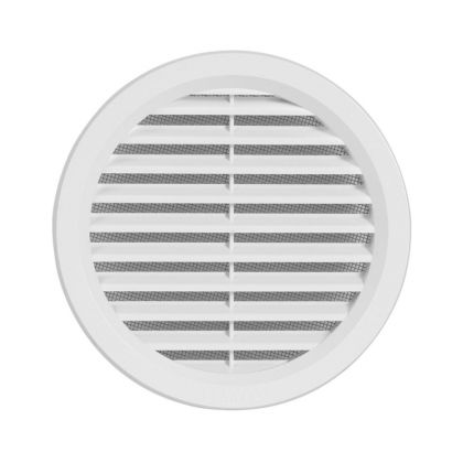 Větrací mřížka kruhová se síťovinou bílá 125 mm