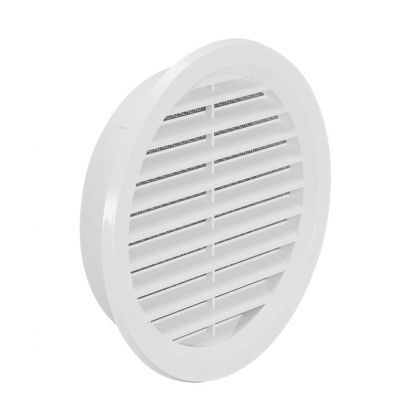 Větrací mřížka kruhová se síťovinou bílá 125 mm