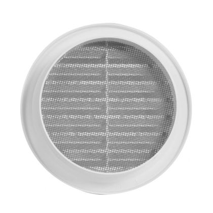 Větrací mřížka kruhová se síťovinou bílá 110 mm
