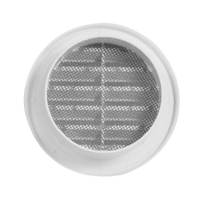 Větrací mřížka kruhová se síťovinou bílá 75 mm