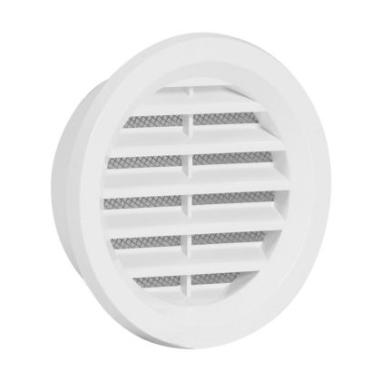 Větrací mřížka kruhová se síťovinou bílá 75 mm
