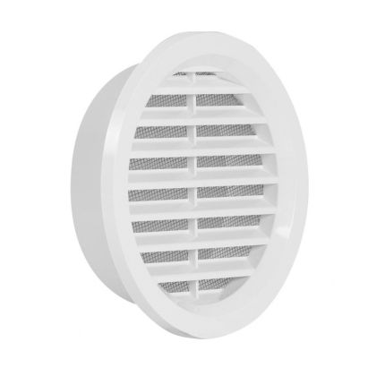 Větrací mřížka kruhová se síťovinou bílá 100 mm