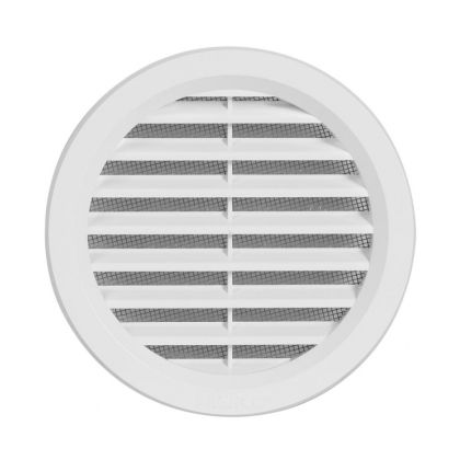 Větrací mřížka kruhová se síťovinou bílá 100 mm
