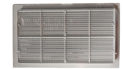 Mřížka ventilační PVC hranatá bílá se síťkou 380 x 230 mm