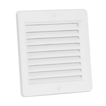Větrací mřížka s rámečkem a síťovinou bílá 150 x 150 mm