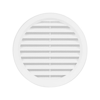 Větrací mřížka kruhová se síťovinou bílá 140 mm
