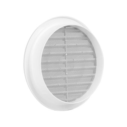 Větrací mřížka kruhová se síťovinou bílá 140 mm